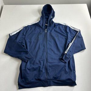 Vintage Y2K Nike Gray Tag Track Jacket Hoodie Hooded Spell Out Logo Blue Mens XL